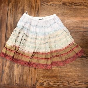 NWT Vintage 70’s midi skirt with lace detailing
